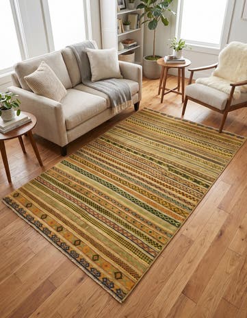 3' 10 x 6' 1 Hand Knotted Modern Ziegler Rug