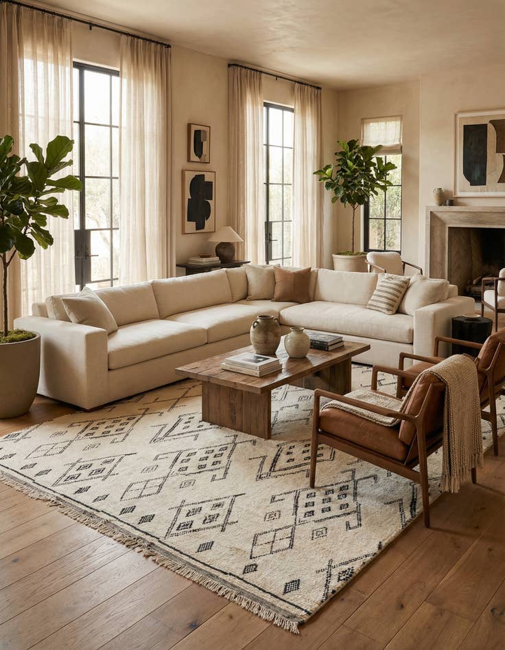 Detail image of 10' x 14' 7  Hand Knotted Moroccan Wool Rug