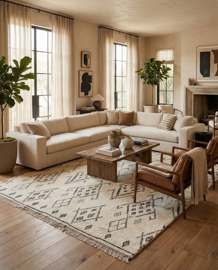 Detail image of 10' x 14' 7 Hand Knotted Moroccan Wool Rug