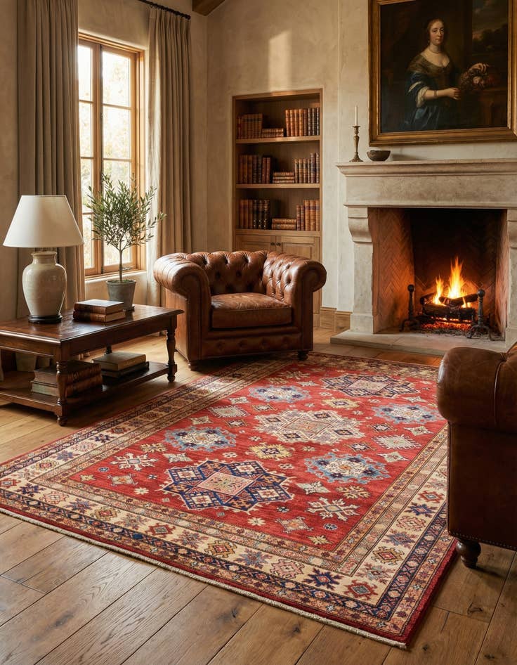 Detail image of 5' 10 x 8' 1  Hand Knotted Kazak Oriental Rug