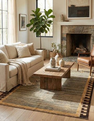 5' x 6' 5 Hand Knotted Modern Ziegler Rug