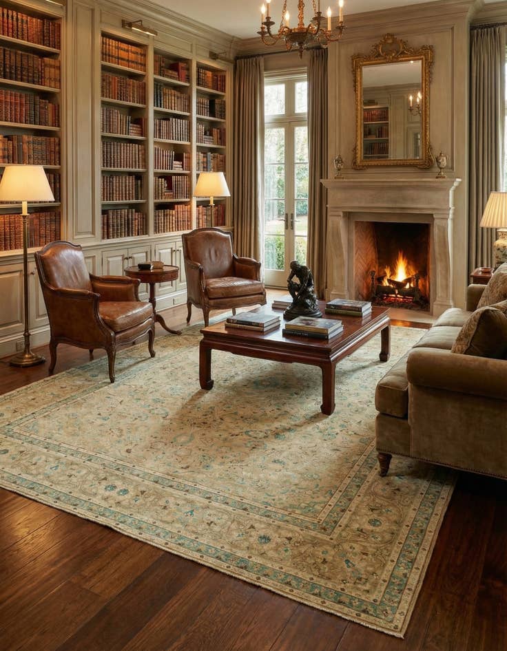 Detail image of 9' 8 x 12' 7  Hand Knotted Ultra Vintage Persian Wool Rug