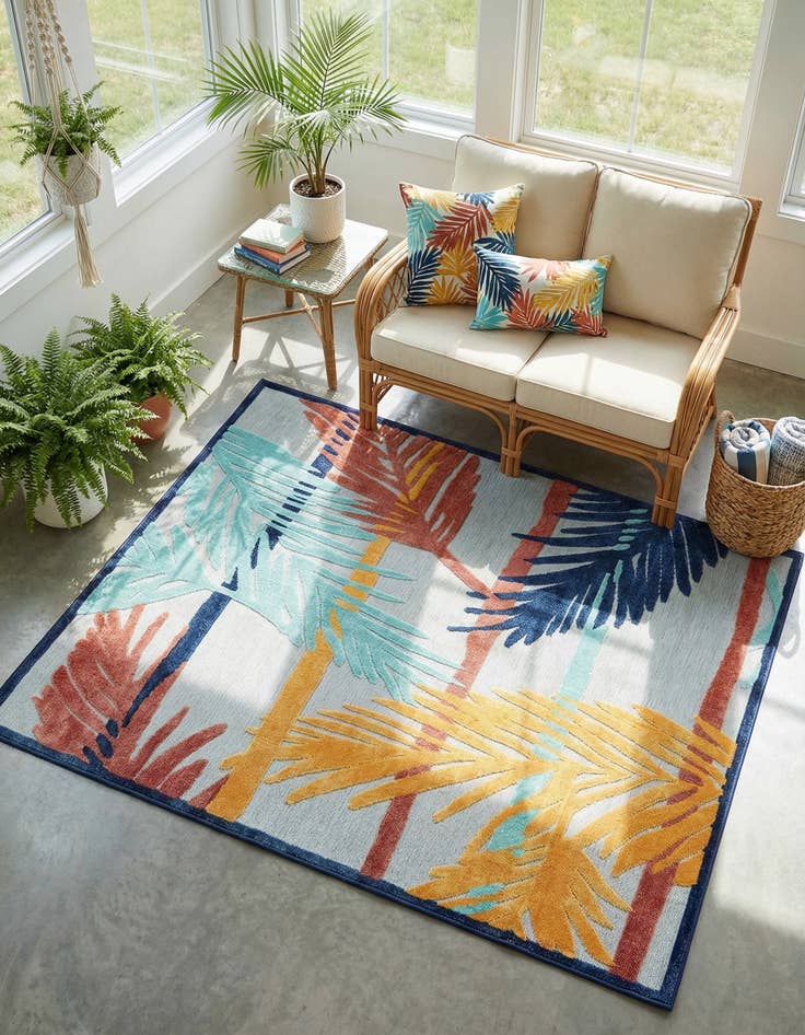 Detail image of 7' 10 x 10'  Washable Belize Indoor / Outdoor Rug