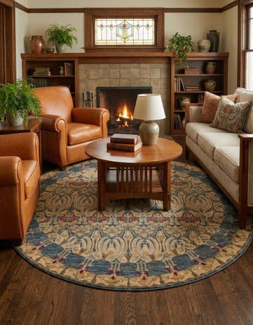 Navy Blue Chelsea Round Rug