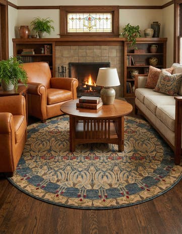 Navy Blue Chelsea Round Rug