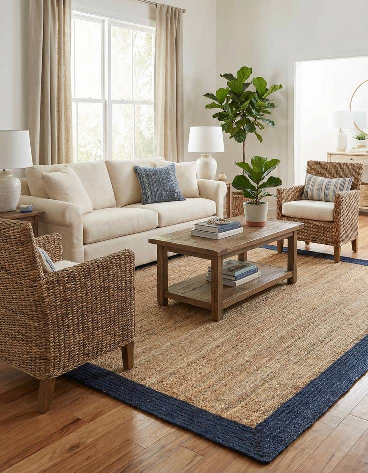 Detail image of  9' x 12' 2  Hand Braided Jute Rug