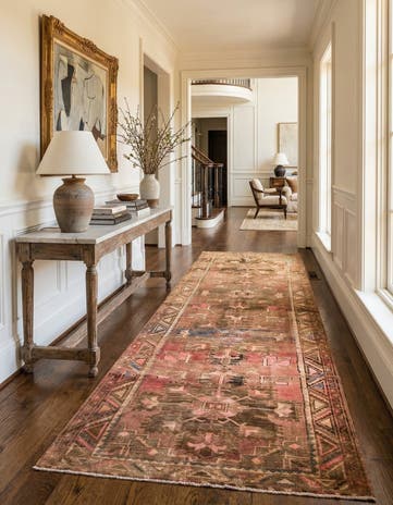 5' x 13' 9 Hand Knotted Ultra Vintage Persian Wool Runner Rug