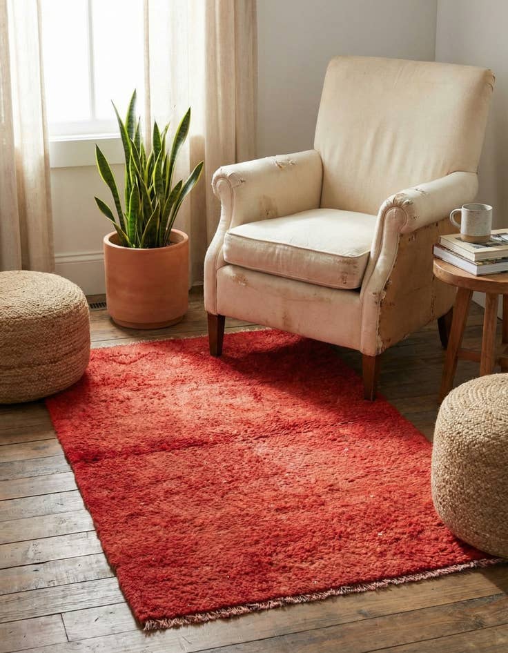 Detail image of  2' 3 x 4' 5  Hand Knotted Moroccan Wool Runner Rug