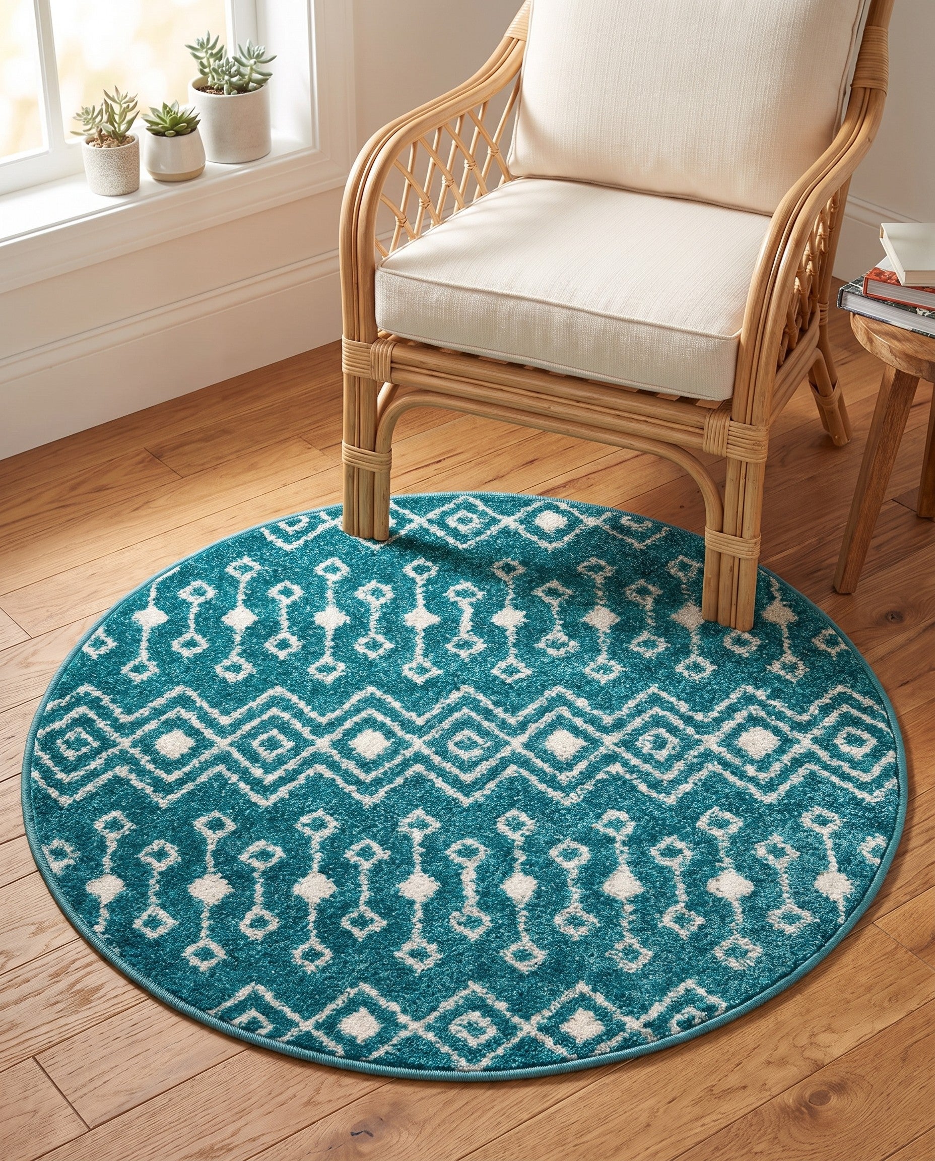 3' 3 x 3' 3 Moroccan Trellis Round Rug