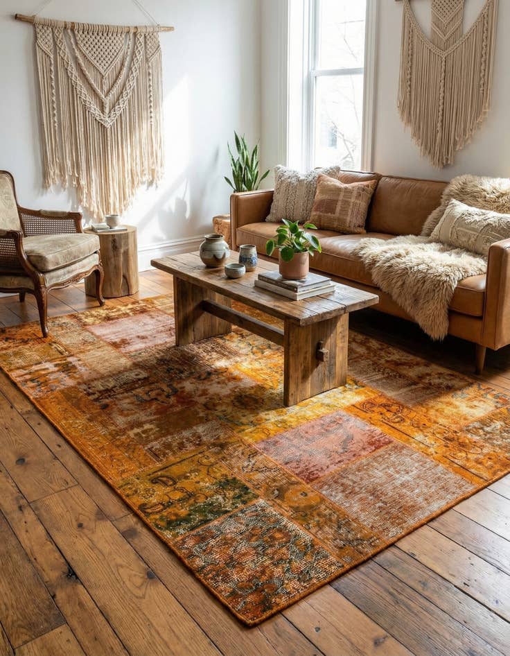 Detail image of  4' x 5' 10  Hand Knotted Ultra Vintage Persian Wool Rug