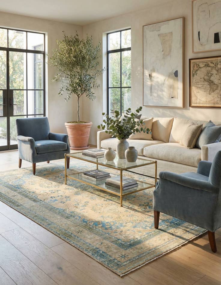 Detail image of  7' 1 x 10' 1  Hand Knotted Ultra Vintage Persian Wool Rug