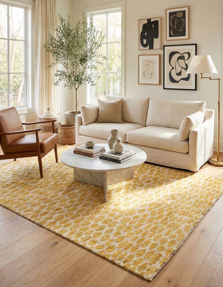 Detail image of 5' 1 x 8'  Hand Knotted Moroccan Wool Rug