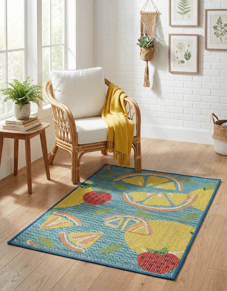 Detail image of 2' x 3' 1  Washable Baja Indoor / Outdoor Rug