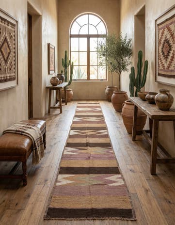 2' 1 x 14' 3 Hand Woven Kilim Fars Wool Runner Rug