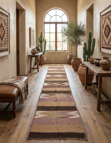 2' 1 x 14' 3 Hand Woven Kilim Fars Wool Runner Rug