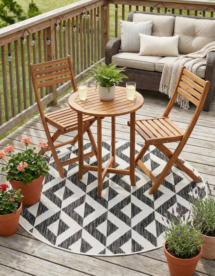 Detail image of 4' x 4'  Washable Jill Zarin Napa Indoor / Outdoor Round Rug