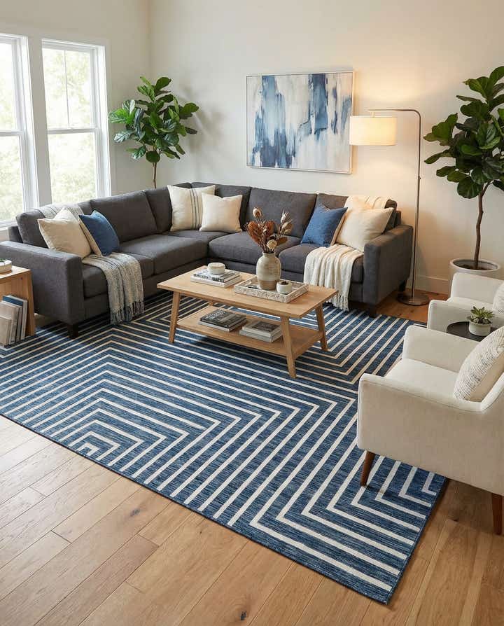 9' x 12' Easy-Clean Modern Indoor / Outdoor Rug