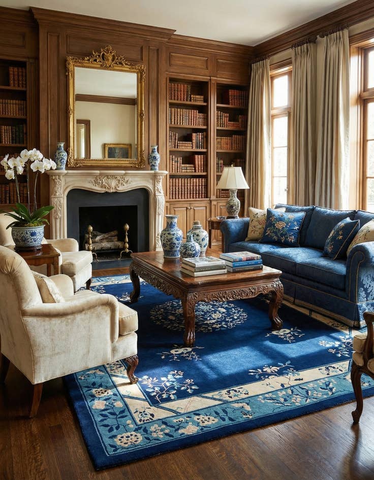 Detail image of 9' 1 x 11' 9  Hand Knotted China Peking Rug