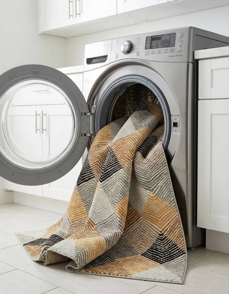 Detail image of 7' 10 x 10'  Washable Modern Indoor / Outdoor Rug