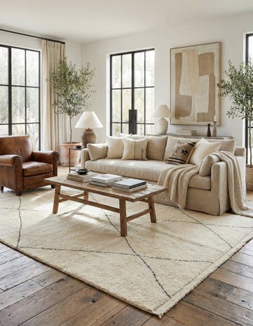 6' 10 x 9' 4 Hand Knotted Moroccan Wool Rug
