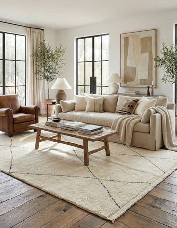 6' 10 x 9' 4 Hand Knotted Moroccan Wool Rug