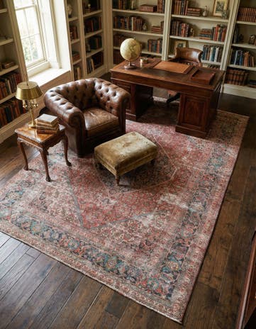 6' 8 x 9' 3 Hand Knotted Ultra Vintage Persian Wool Rug