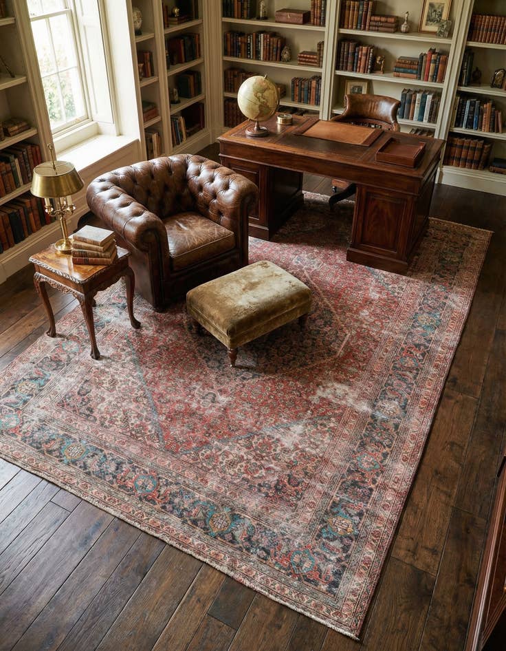 Detail image of 6' 8 x 9' 3  Hand Knotted Ultra Vintage Persian Wool Rug