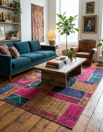 5' 5 x 8' 5 Hand Knotted Ultra Vintage Persian Wool Rug