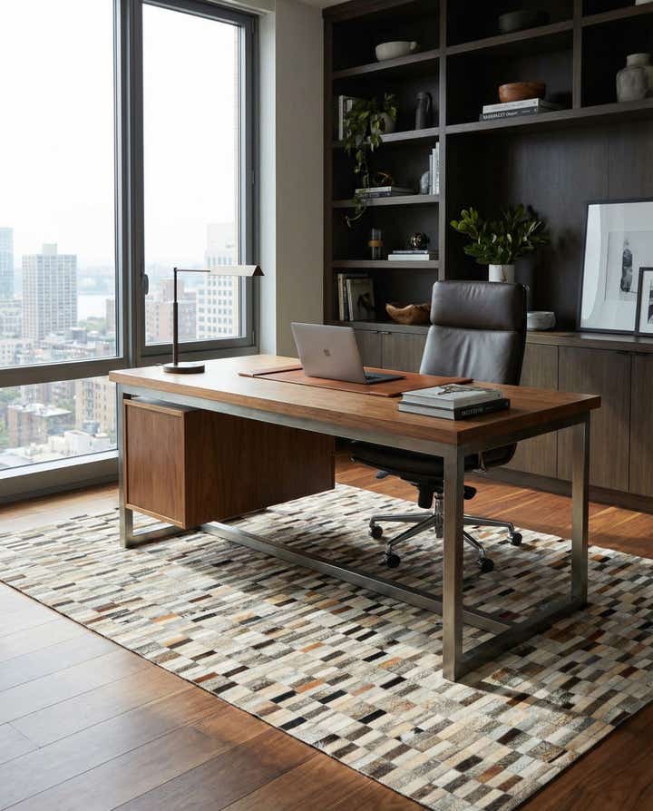 5' 1 x 7' 11 Cowhide Stocks Rug