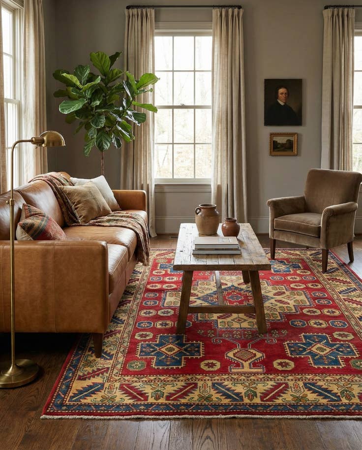Detail image of 5' 2 x 7' Hand Knotted Kazak Rug
