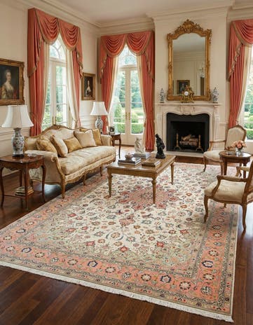 6' 5 x 10' 2 Hand Knotted Isfahan Persian Rug
