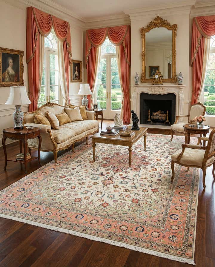6' 5 x 10' 2 Hand Knotted Isfahan Persian Rug