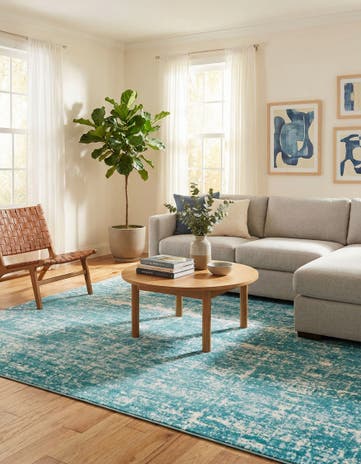 Jill Zarin Turquoise Uptown Lexington Avenue Square Rug
