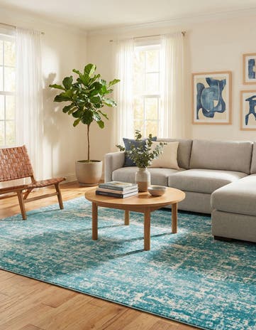Jill Zarin Turquoise Uptown Lexington Avenue Square Rug