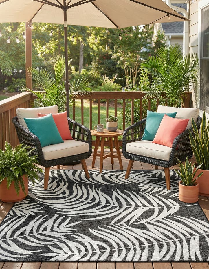 6' x 6' Easy-Clean Botanical Indoor / Outd...