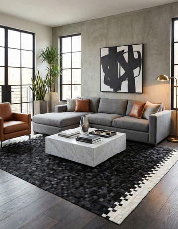 8' 1 x 9' 11 Cowhide Stocks Rug