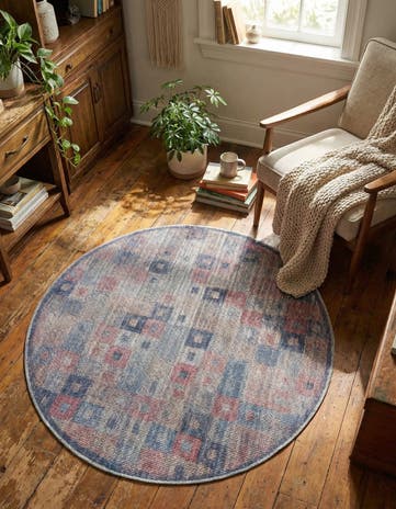 3' 3 x 3' 3 Washable Sisu Round Rug