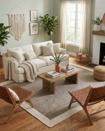  9' x 12'  Hand Braided Jute Rug