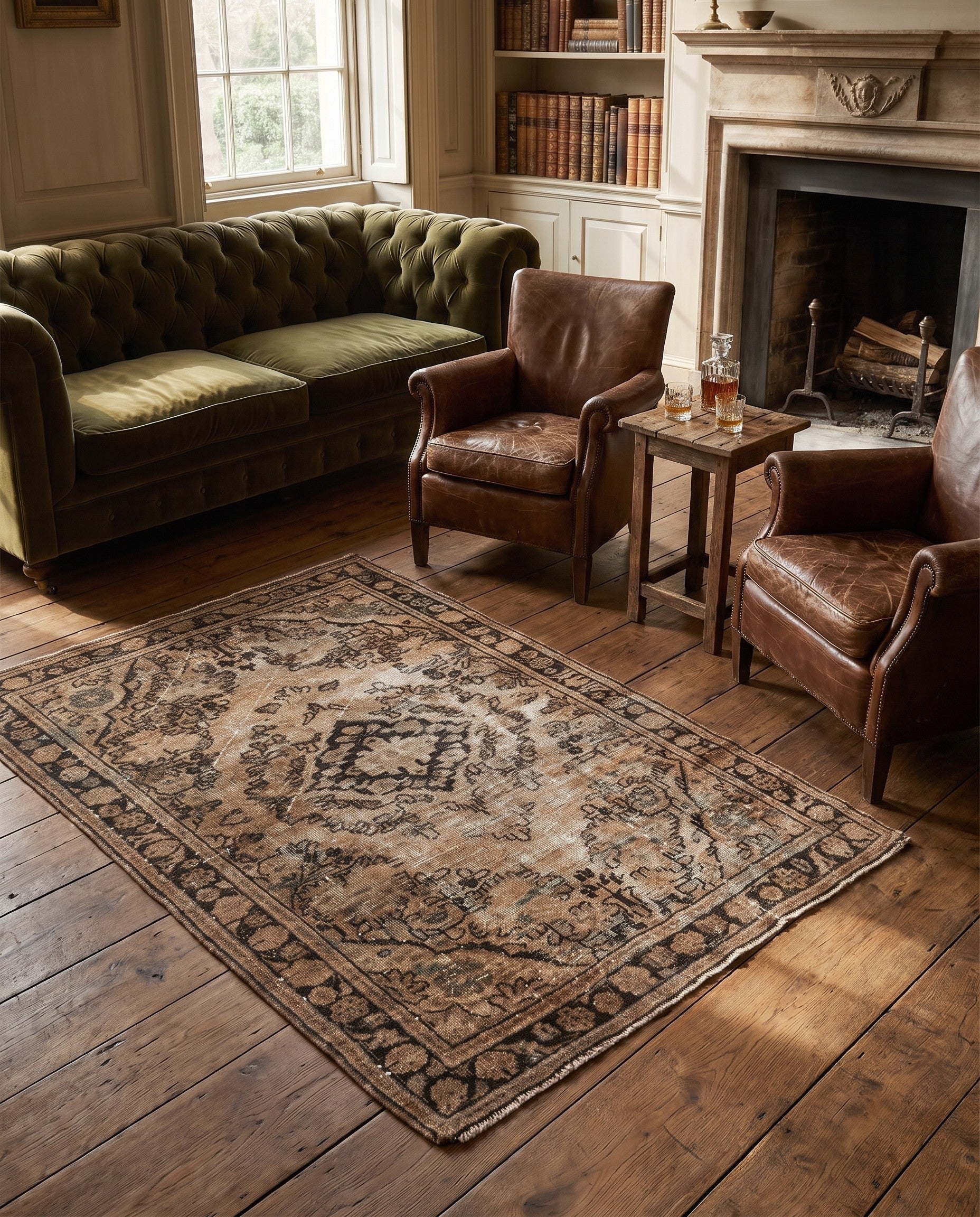 4' 3 x 6' 5 Hand Knotted Ultra Vintage Persian Wool Rug