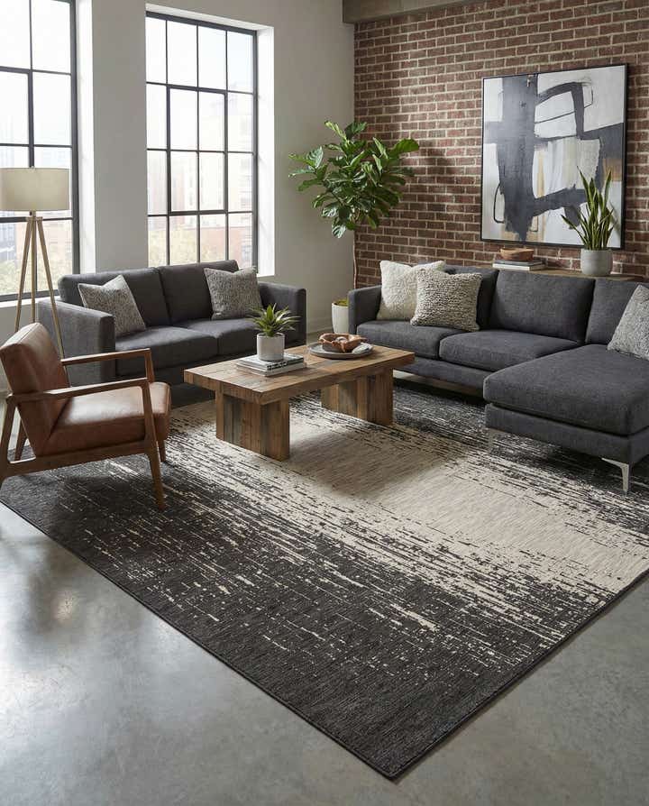 10' 8 x 10' 8 Easy-Clean Modern Indoor / Outdoor Square Rug