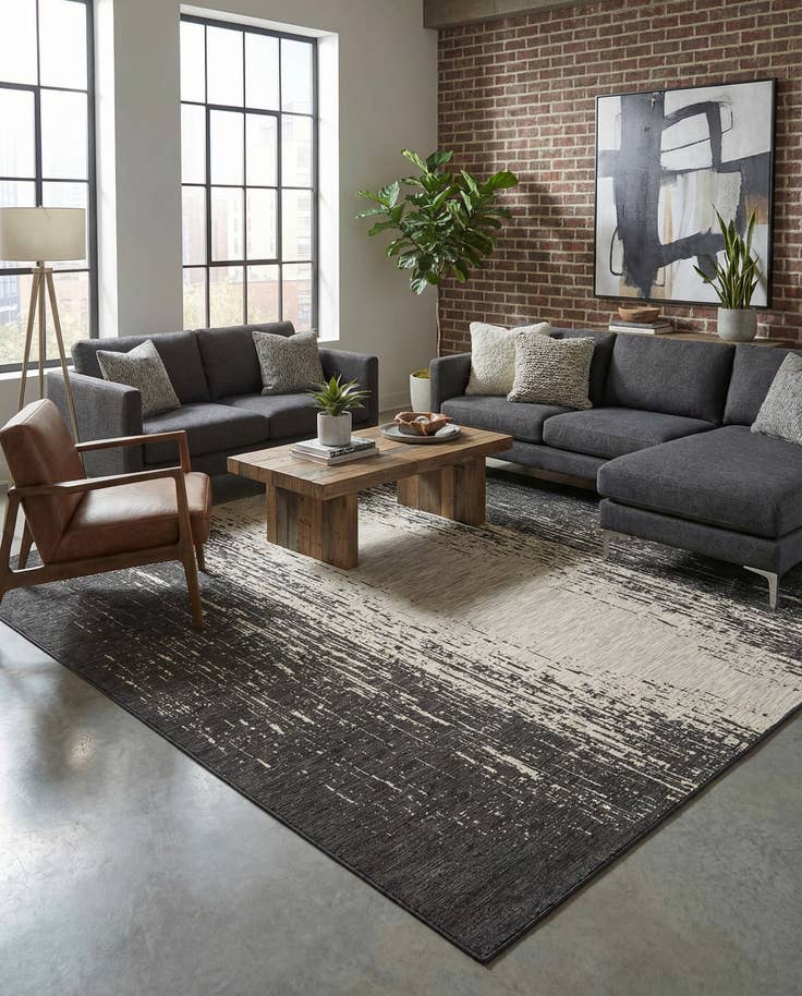 Detail image of 10' 8 x 10' 8 Easy-Clean Modern Indoor / Outdoor Square Rug