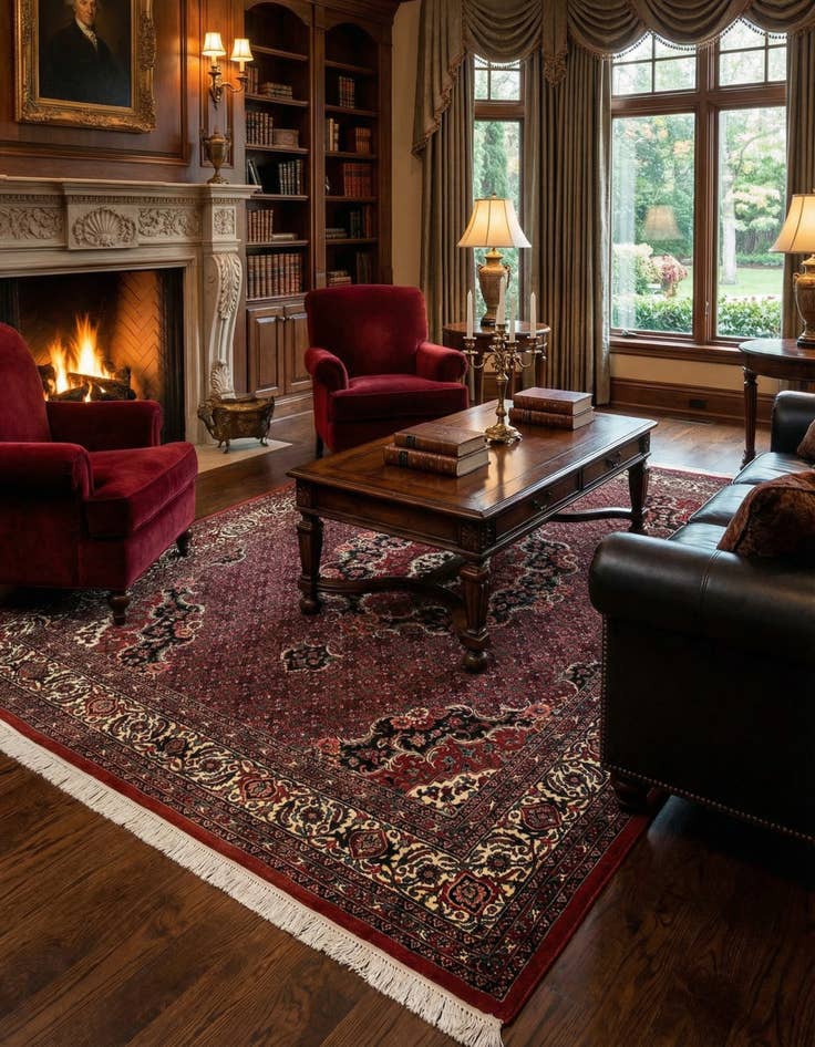 Detail image of  5' 9 x 7' 10 Bidjar With Silk Rug