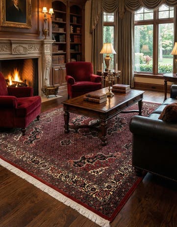 5' 9 x 7' 10 Bidjar With Silk Rug
