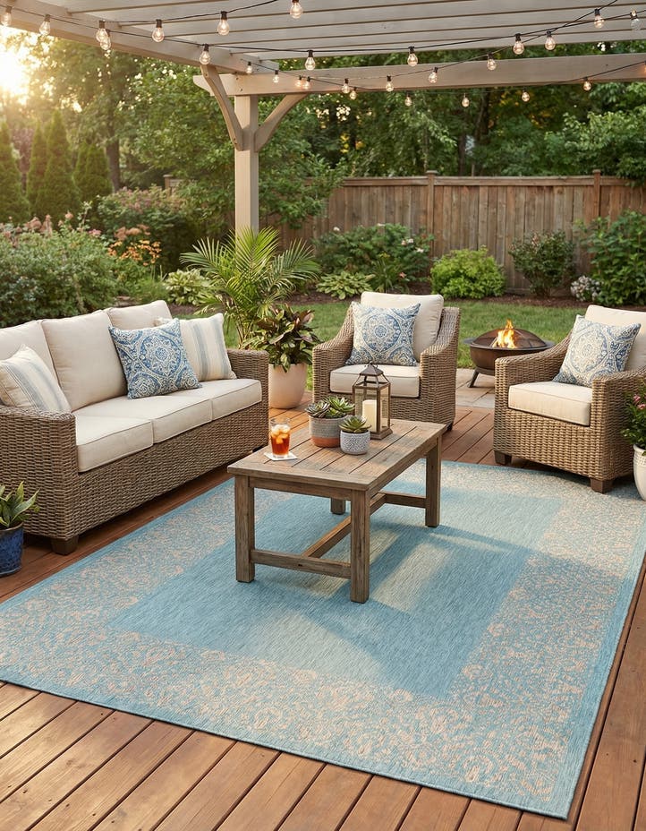 7' 10 x 11' Easy-Clean Border Indoor / Outdoor...