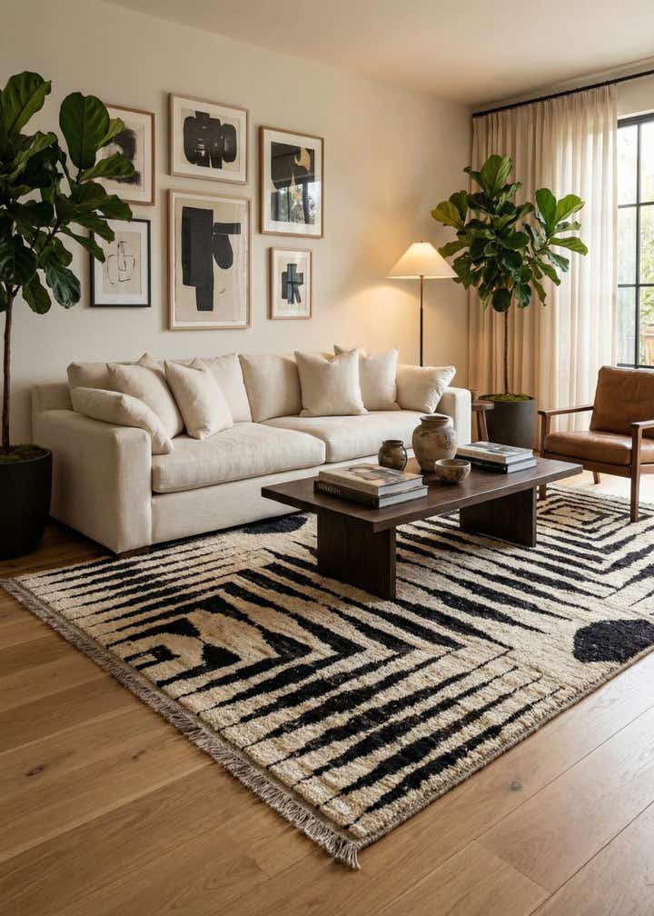 5' 8 x 7' 8 Hand Knotted Moroccan Wool Rug