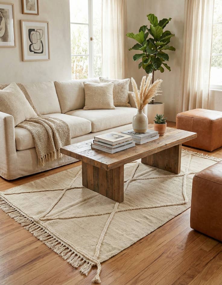 Detail image of  3' 7 x 4' 10  Hand Knotted Moroccan Wool Rug