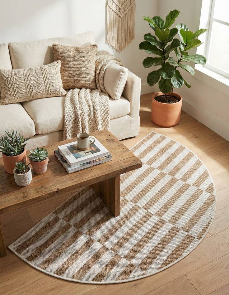 Detail image of 2' 7 x 4' Easy-Clean Striped Indoor / Outdoor Hearth Rug