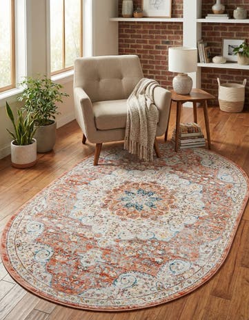 Red Newport Oval Rug