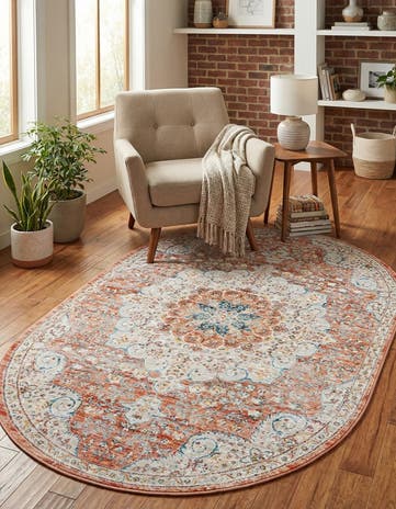 Red Newport Oval Rug