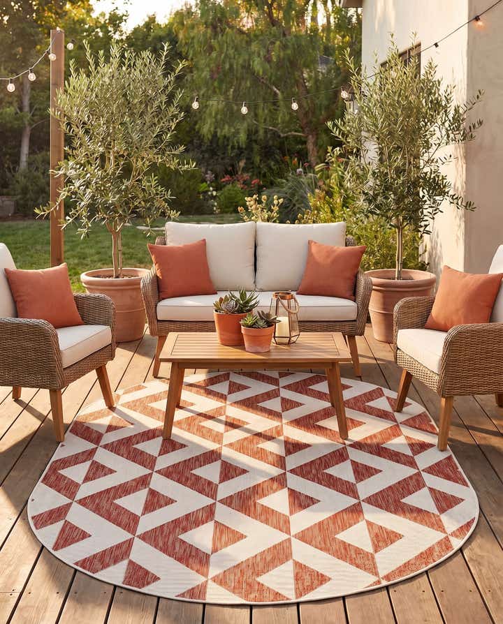 5' 3 x 8' Easy-Clean Jill Zarin Napa Indoor / Outdoor Oval Rug